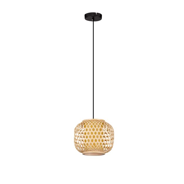 Nova Luce Asma - hanglamp - Ø 25 x 150 cm - rotan en zandzwart