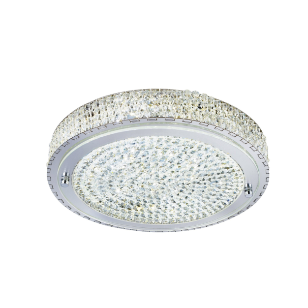 Searchlight Flush - plafondverlichting - Ø 40 x 8,5 cm - 24W dimbare LED incl. - transparant