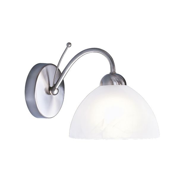 Searchlight Milanese - wandverlichting - 17 x 18 cm - satijn zilver