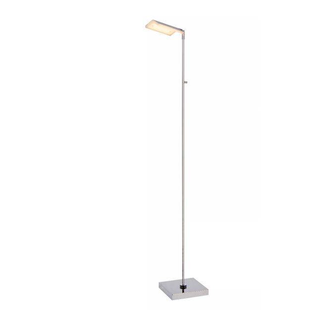 Lucide Aaron - vloerlamp - 20 x 20 x 134 cm - 10W dim to warm LED incl. - chroom