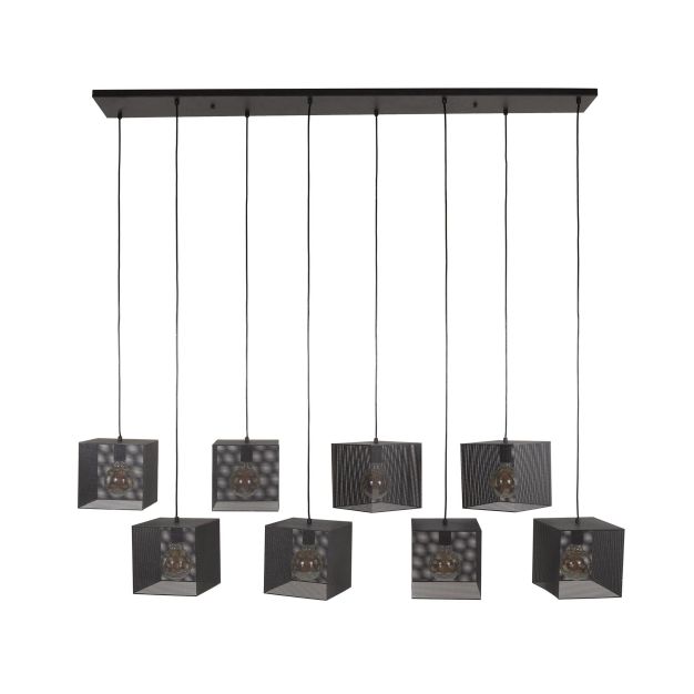 Vico Block Mesh - hanglamp - 160 x 30 x 150 cm - zwart