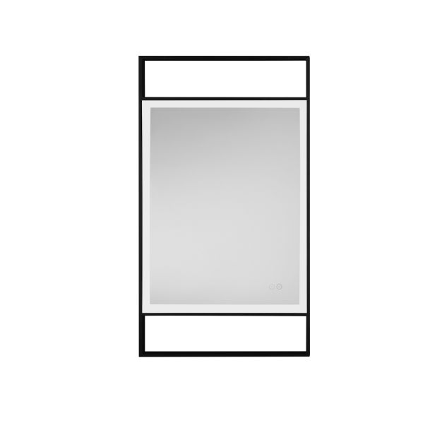 Nova Luce Doul - spiegel met verlichting - 60 x 106 x 5 cm - 41W LED incl. - IP44 - geanodiseerd zwart