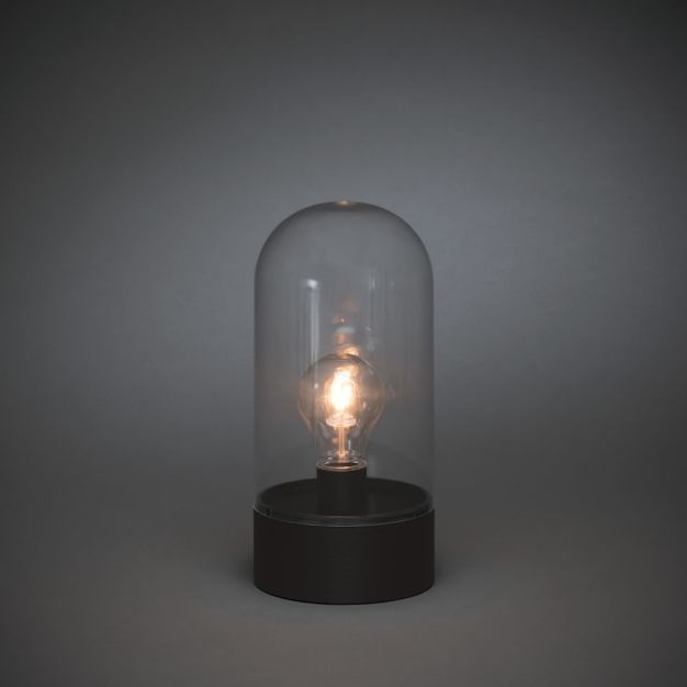 Konstsmide kerstverlichting - lantaarn op batterijen - 13 x 13 x 27 cm - IP44 - transparant