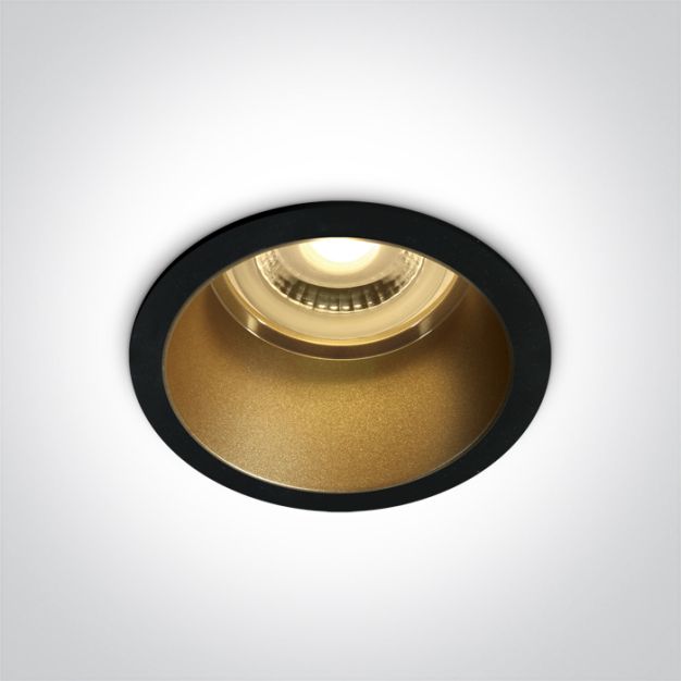 ONE Light Recessed Spots Fixed - inbouwspot - Ø 68 mm, Ø 62 mm inbouwmaat - zwart messing