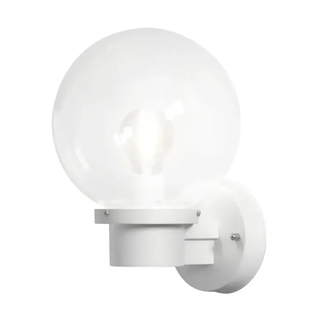 Konstsmide Nemi Up - buiten wandlamp - 20 x 27 x 29 cm - IP44 - mat wit en transparant