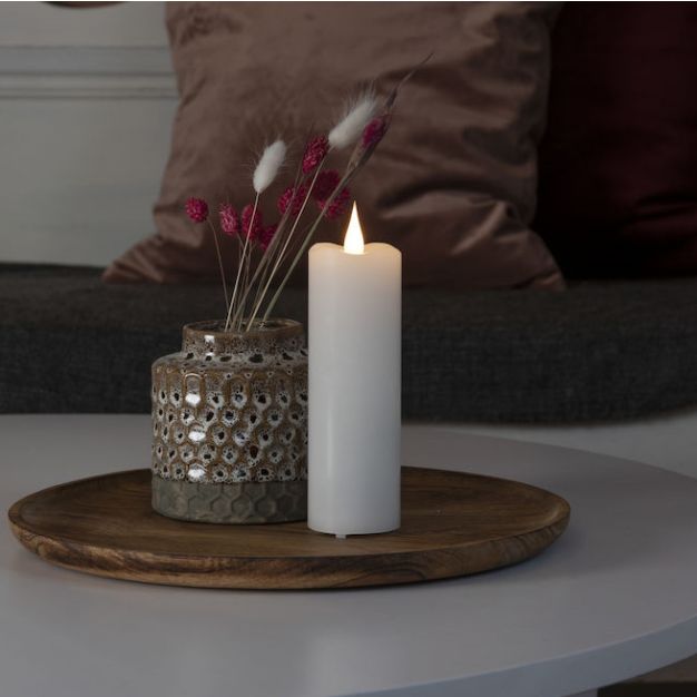 Konstsmide - LED waskaars op batterijen - Ø 5 x 15,2 cm - wit