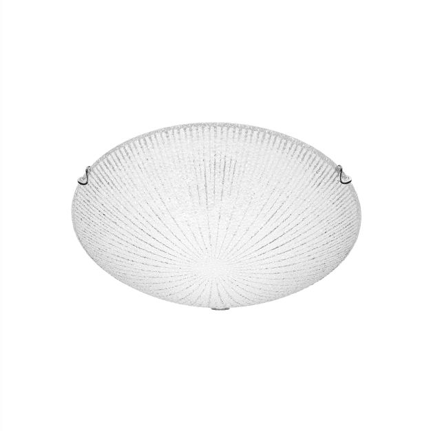 Nova Luce Shell - plafondverlichting - Ø 40 x 9,5 cm - wit en chroom