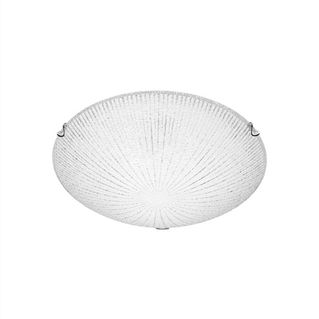 Nova Luce Shell - plafondverlichting - Ø 30 x 8 cm - wit en chroom