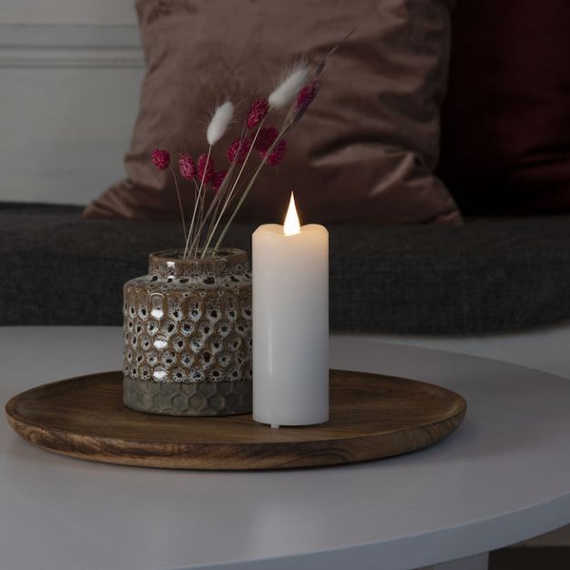 Konstsmide - LED waskaars op batterijen - Ø 5 x 12,7 cm - wit