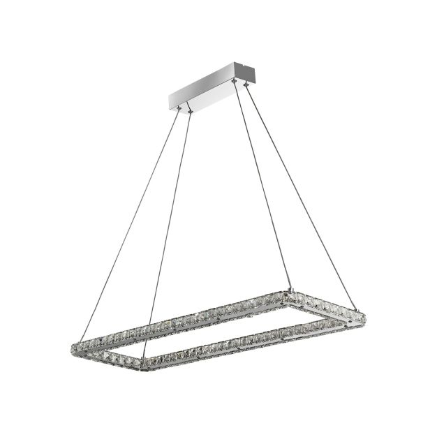 Searchlight Clover - hanglamp - 80 x 26 x 120 cm - 30W LED incl. - chroom