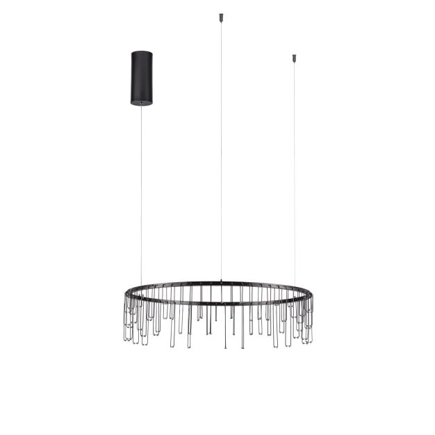 Nova Luce Stellar - hanglamp - Ø 65 x 150 cm - 26W dimbare LED incl. - zwart chroom
