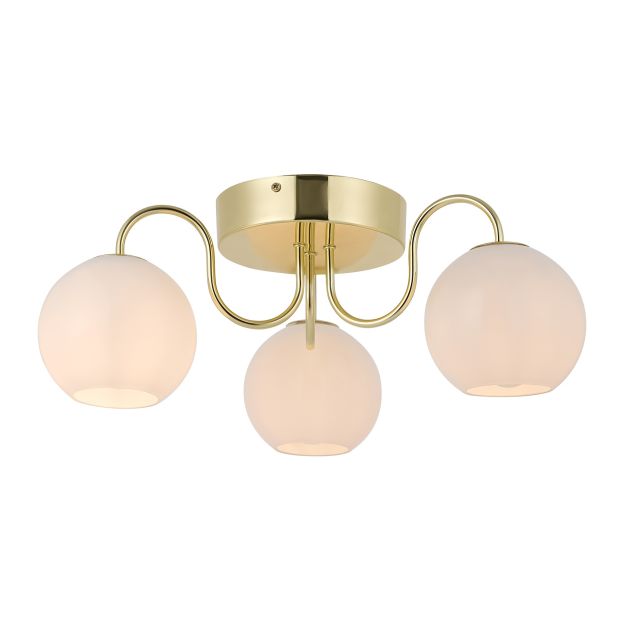 Nordlux Franca - hanglamp 3L - 46 x 18 cm - messing