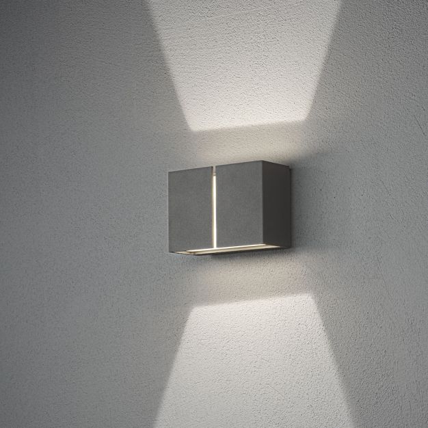 Konstsmide Pavia - wandlamp buiten - 16,5 x 8 x 11,5 cm - 12W LED incl. - IP54 - antraciet