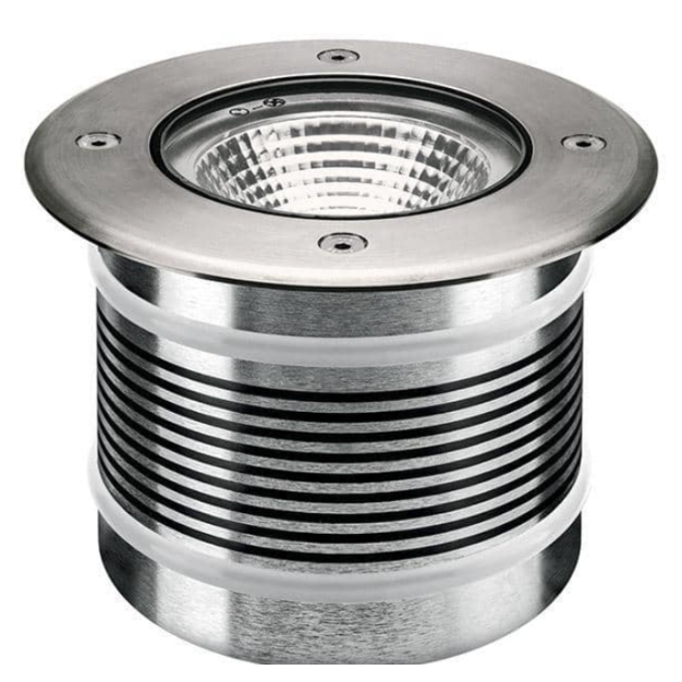Integral uplight grondspot voor buiten - Ø 125 mm - 125 mm inbouwmaat - 10,2W incl. - IP67 - metaal
