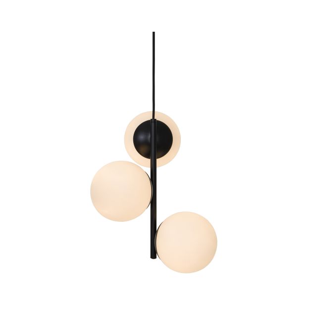 Nordlux Lilly - hanglamp - Ø 32 x 36,5 cm - zwart en opaal wit