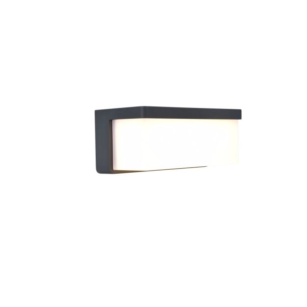 Lutec Zelna - hybride buiten wandlamp - 19,3 x 8,5 x 9,6 cm - 9W LED incl. - IP44 - donker grijs