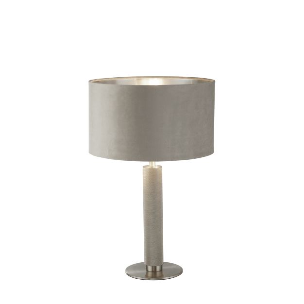 Searchlight London - tafellamp - Ø 38 x 63 cm - zilver en taupe