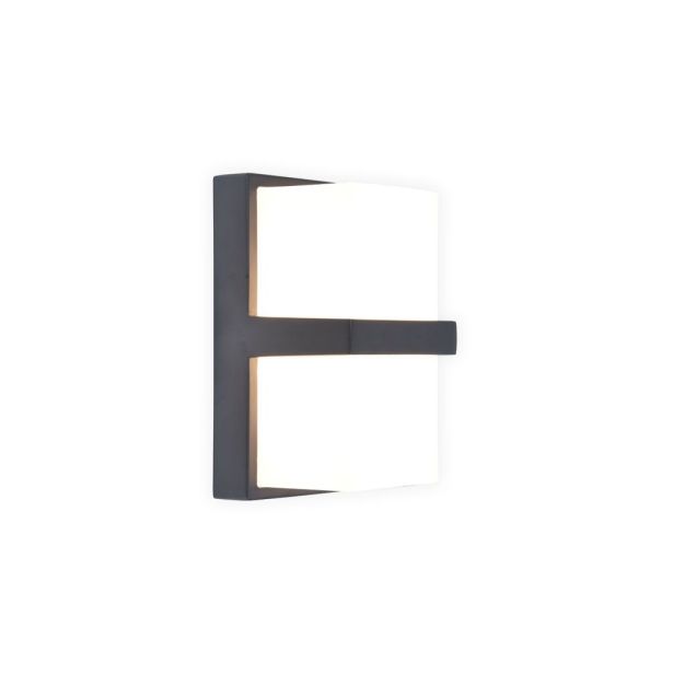 Lutec Stela - buiten wandlamp - 9,5 x 19 x 11,2 cm - 14W LED incl. - IP54 - donker grijs