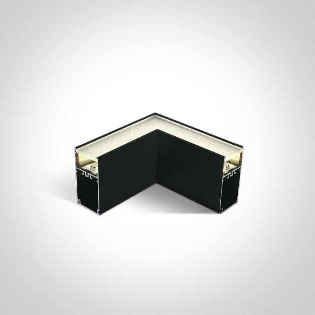 ONE Light LED Linear Accessories - hoek voor 38150A en 38151A - 8W LED incl. - zwart - witte lichtkleur