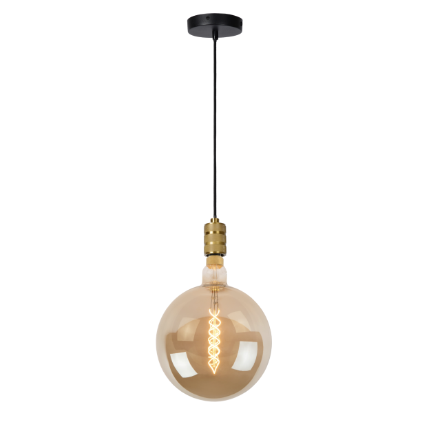 Lucide Jova - Hanglamp - Ø 12 x 4,6 x 140 cm - Mat Goud / Messing