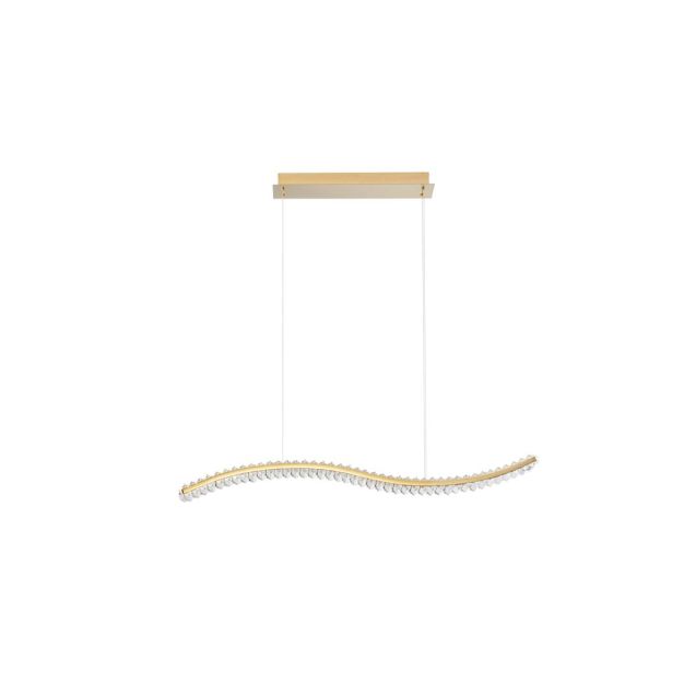Nova Luce Aurelia - hanglamp - 100 x 7,6 x 150 cm - 43W dimbaar LED incl. - goud