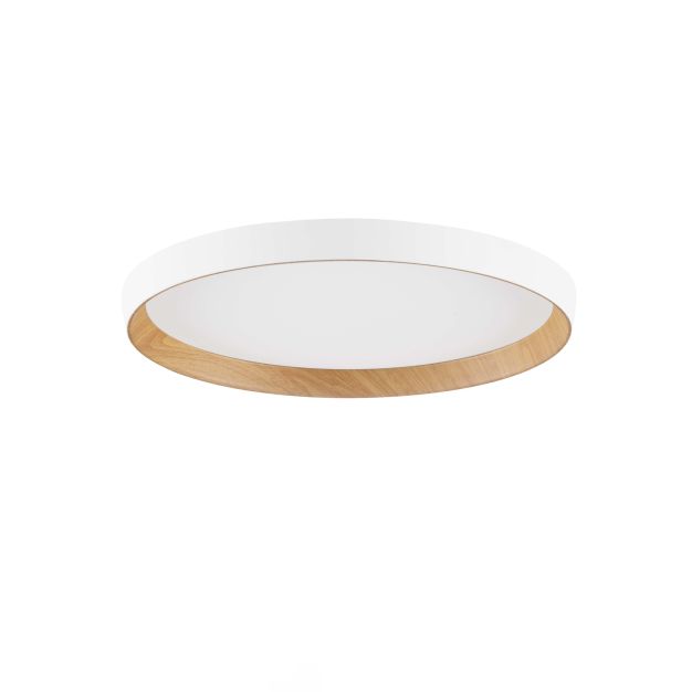 Nova Luce Vomos - plafondlamp - Ø 40 x 7 cm - 36W dimbare LED incl. - zandwit en hout