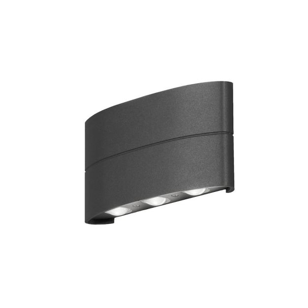 Konstsmide Chieri - buiten wandlamp - 18,5 x 4 x 19,5 cm - 8W LED incl. - IP54 - antraciet