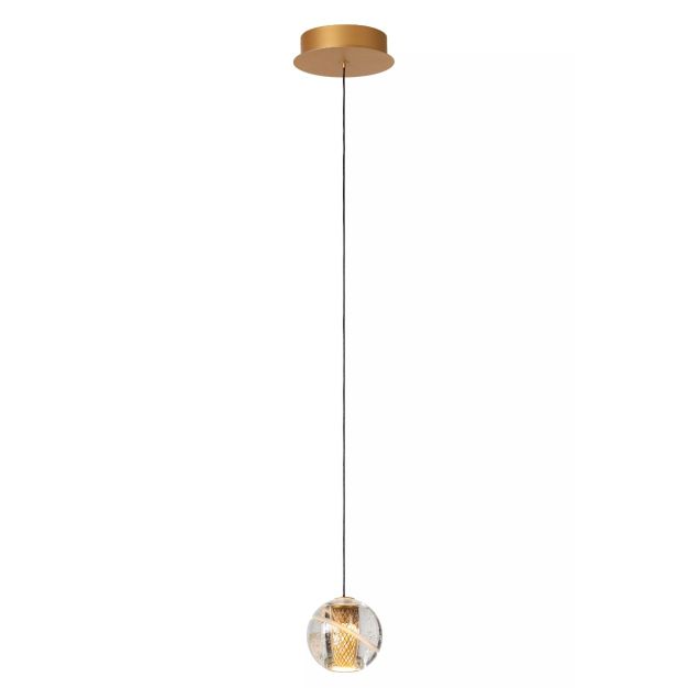 Lucide Dilenko - hanglamp - Ø 14 x 150 cm - 4,2W LED incl. - messing