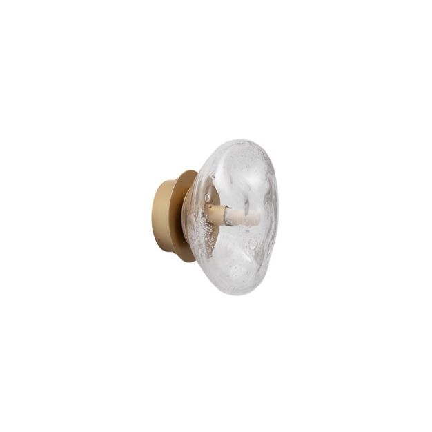 Nova Luce King - wandlamp - Ø 17 x 12 cm - messing goud en transparant
