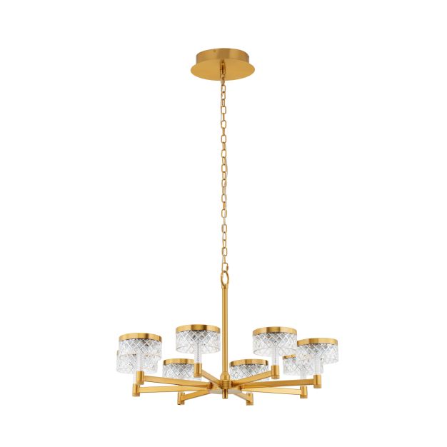 Nova Luce Bion - hanglamp - Ø 80,7 x 150 cm - 48W LED incl. - messing goud