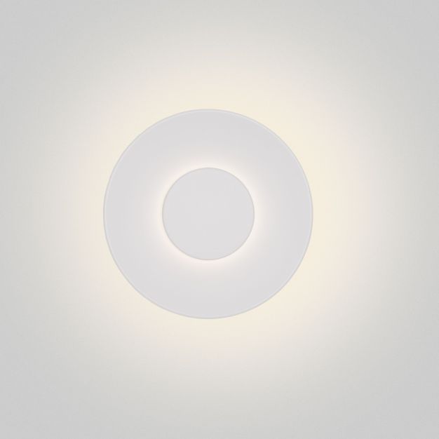 Nova Luce Cico - buiten wandverlichting - Ø 24 x 4,8 cm - 12W LED incl. - IP65 - zandwit