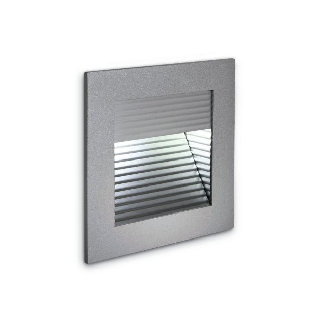 ONE Light Indoor Dark Light Wall Recessed - inbouw wandverlichting - 9 x 3,5 x 9 cm - 1W dimbare LED incl. - grijs