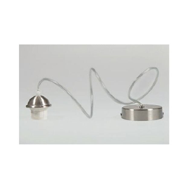 Artdelight Iron - hanglamp - Ø 12 x 120 cm - mat staal en transparant
