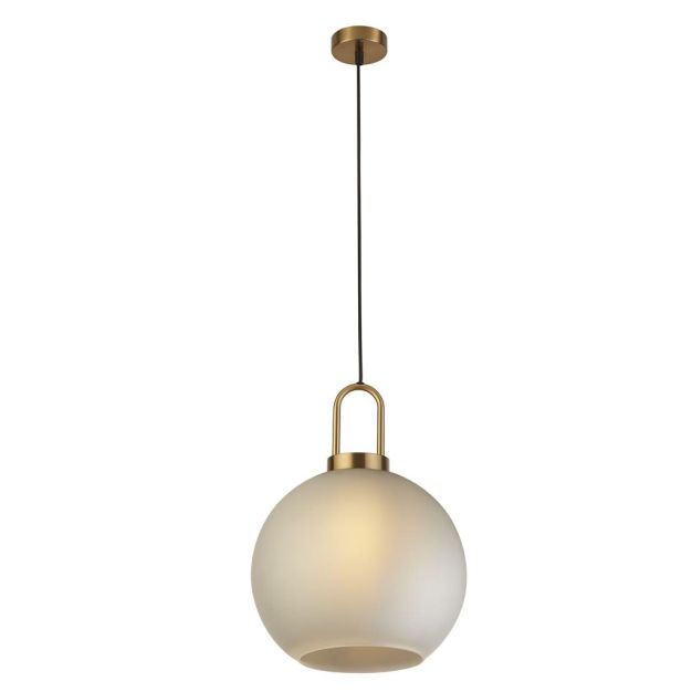 Searchlight Snowdrop - hanglamp - Ø 30 x 123 cm - messing