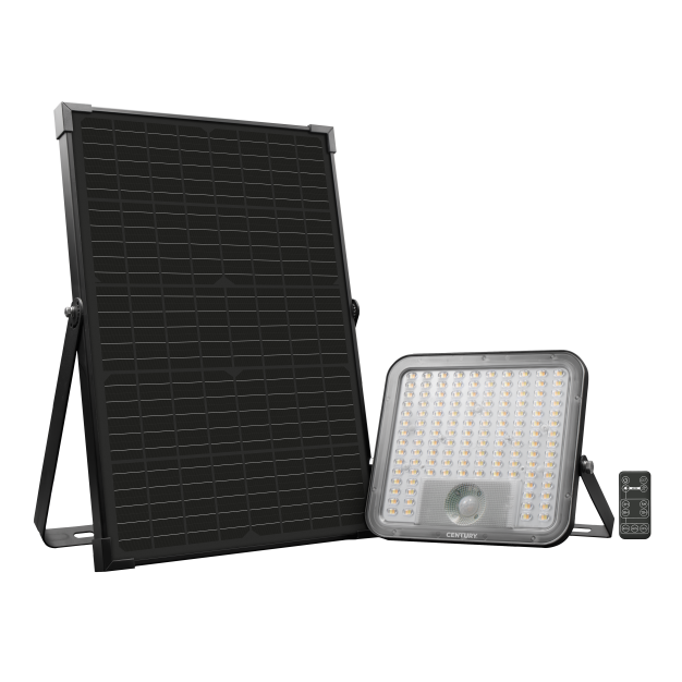 Century Italia Energy - verstraler op zonne-energie - 26,6 x 5,4 x 27,8 cm - 60W dimbare LED incl. - IP65 - zwart