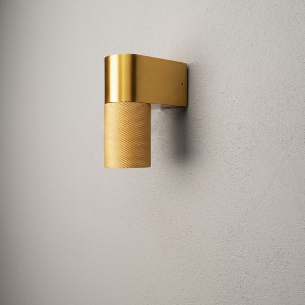 Konstsmide Temi Down - wandlamp buiten - 6,5 x 11,5 x 14,5 cm - IP54 - goud