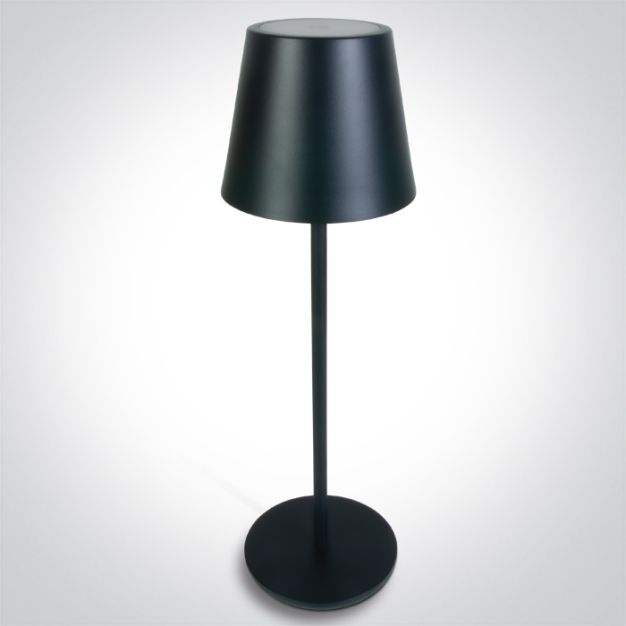 ONE Light Portable Trendy Light - oplaadbare tafellamp - Ø 11 x 36 cm - 3,5W dimbare LED incl. - IP54 - zwart