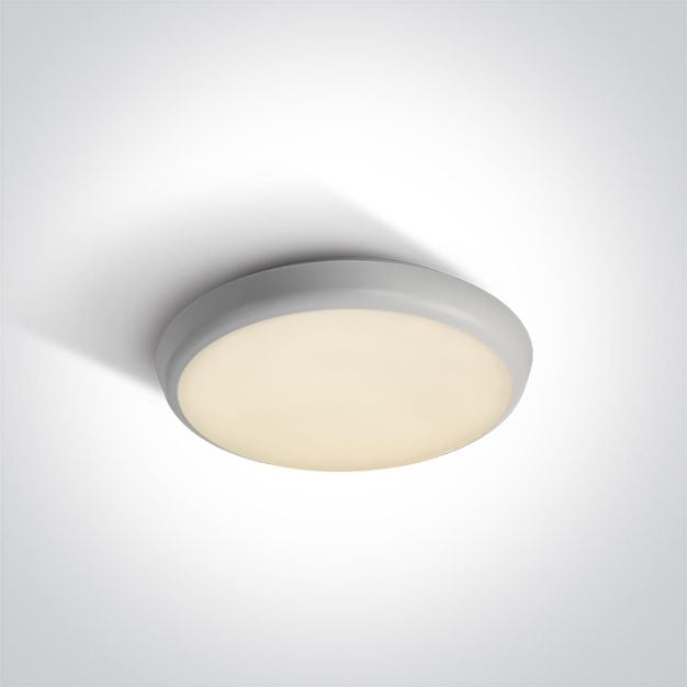 ONE Light Plafo - plafondlamp - Ø 25 x 5 cm - 12W LED incl. - IP54 - wit