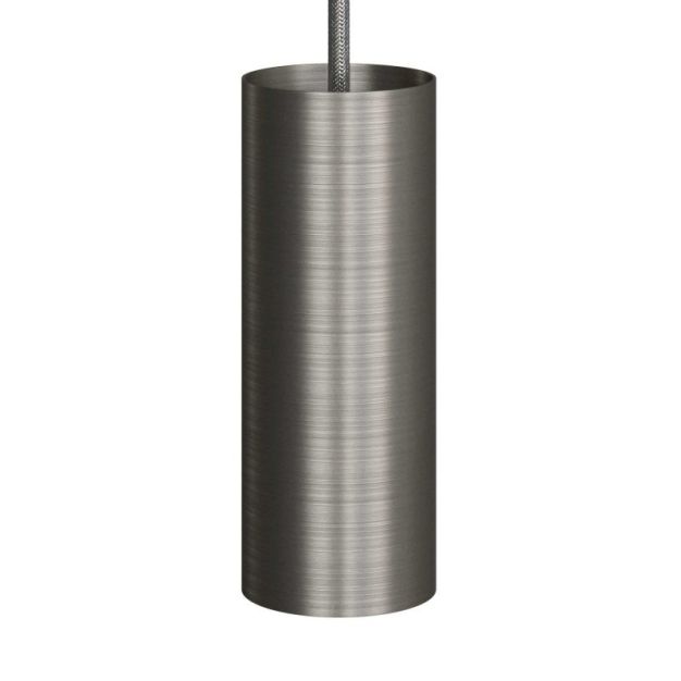 Creative Cables Tube - hanglamp 1L - Ø 6 x 190 cm - geborsteld titanium