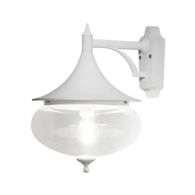 Konstsmide Libra - buiten wandlamp -  28 x 36 x 39,5 cm - IP23 - mat wit en transparant