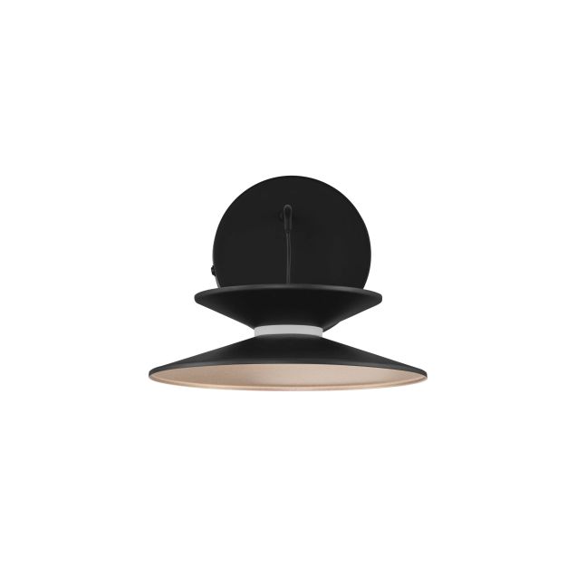 Nova Luce Morfi - wandlamp - Ø 20 x 15,5 cm - 5W dimbare LED incl. - zandzwart en goud