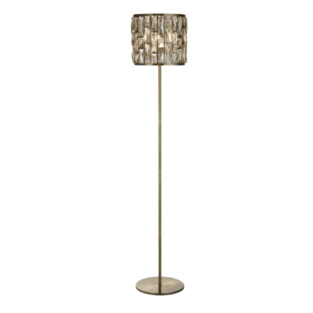 Searchlight Bijou - staanlamp - Ø 26 x 155 cm - antiek messing en champagne