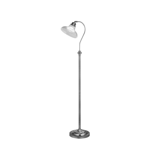 Searchlight Bistro III - staanlamp - Ø 27,5 x 141 cm - satijn zilver