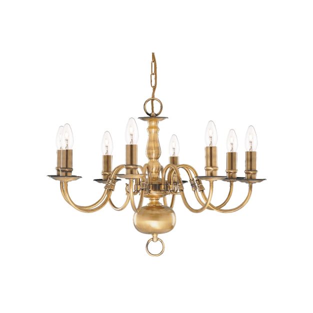 Searchlight Flemish - luster - Ø 62 x 108 cm - antiek messing