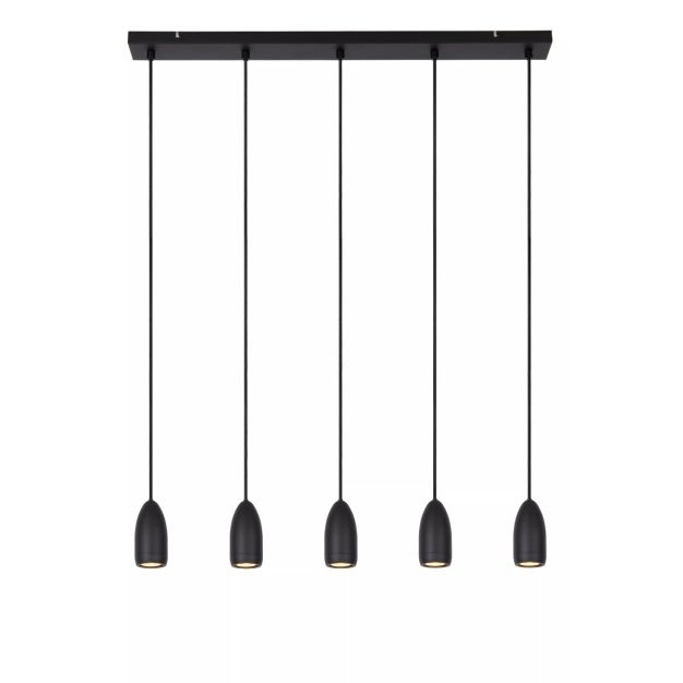 Lucide Evora 5L - hanglamp - 100 x 8 x 150 cm - zwart