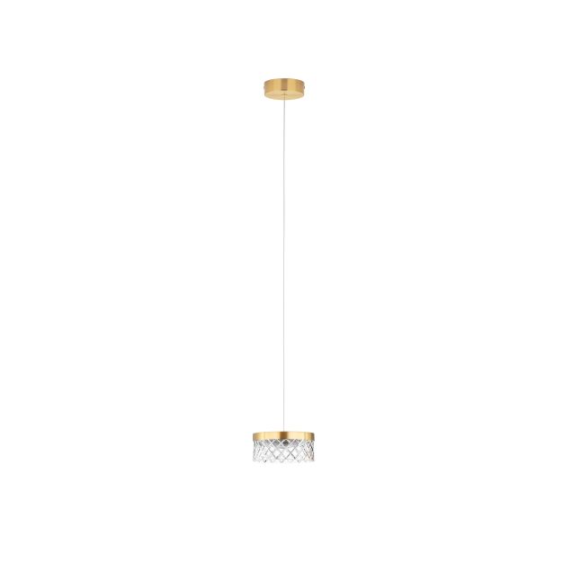 Nova Luce Bion - hanglamp - Ø 15 x 120 cm - 6W LED incl. - messing goud