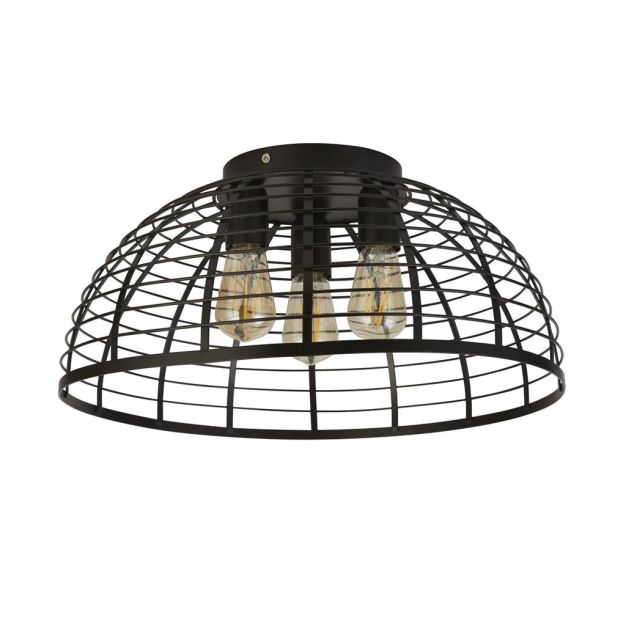 Searchlight Vision - plafondlamp - Ø 40 x 20 cm - mat zwart