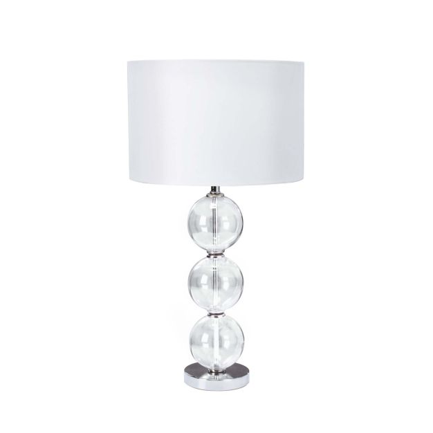 Searchlight Table and Floor - tafellamp - Ø 33,5 x 58 cm - wit en chroom