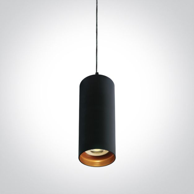 ONE Light Cylinder - hanglamp - Ø 6,8 x 146,5 cm - zwart