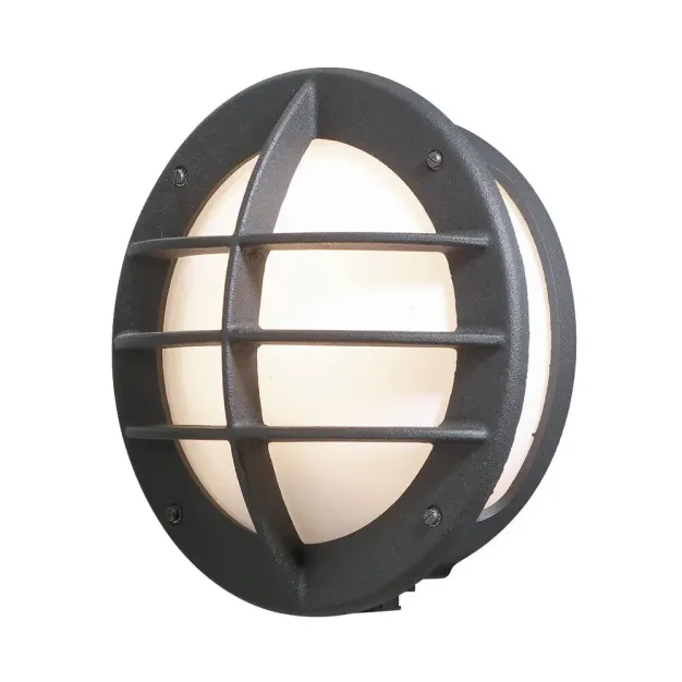 Konstsmide Oden - buiten wandlamp met stopcontact - Ø 31 x 15 cm - IP23 - zwart